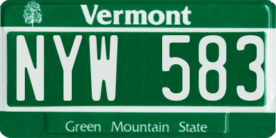 VT license plate NYW583