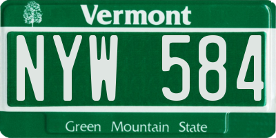 VT license plate NYW584