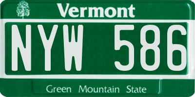 VT license plate NYW586