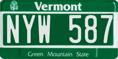 VT license plate NYW587