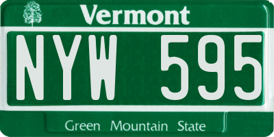VT license plate NYW595