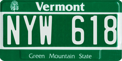 VT license plate NYW618