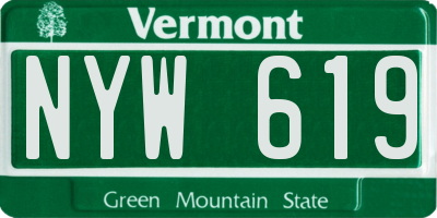 VT license plate NYW619