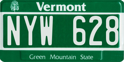 VT license plate NYW628