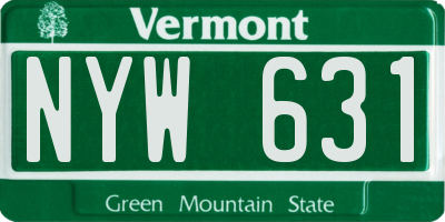VT license plate NYW631