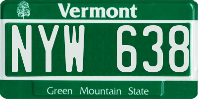 VT license plate NYW638