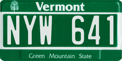 VT license plate NYW641