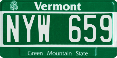 VT license plate NYW659