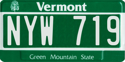 VT license plate NYW719