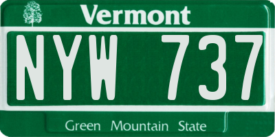 VT license plate NYW737