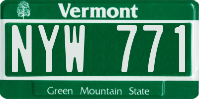 VT license plate NYW771