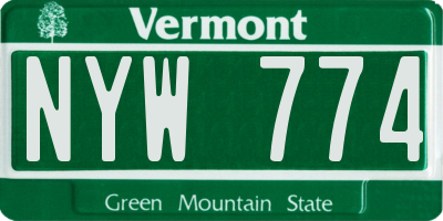 VT license plate NYW774