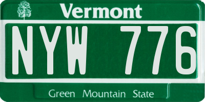 VT license plate NYW776