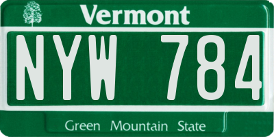 VT license plate NYW784