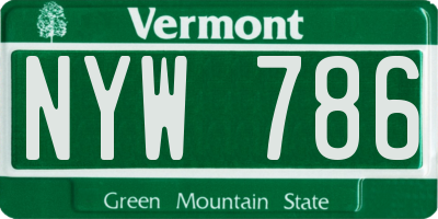 VT license plate NYW786