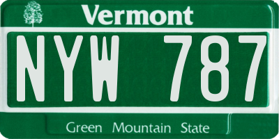 VT license plate NYW787