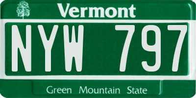 VT license plate NYW797