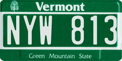 VT license plate NYW813