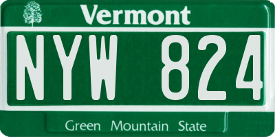 VT license plate NYW824