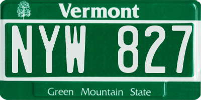 VT license plate NYW827