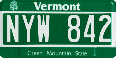 VT license plate NYW842