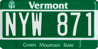 VT license plate NYW871