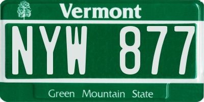 VT license plate NYW877