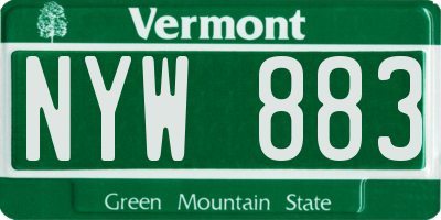VT license plate NYW883