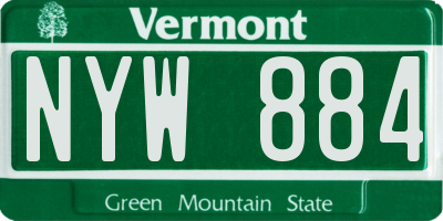 VT license plate NYW884