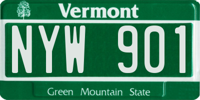 VT license plate NYW901