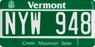VT license plate NYW948