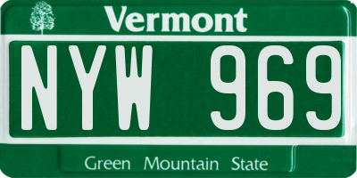 VT license plate NYW969