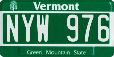 VT license plate NYW976