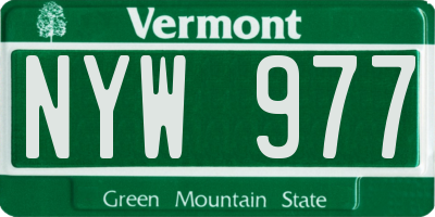 VT license plate NYW977