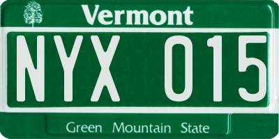 VT license plate NYX015