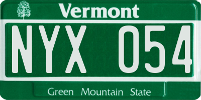 VT license plate NYX054