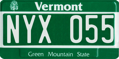 VT license plate NYX055