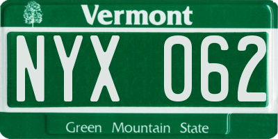 VT license plate NYX062