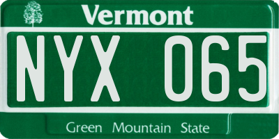 VT license plate NYX065