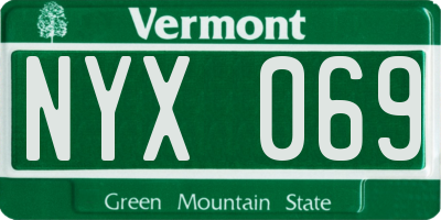 VT license plate NYX069