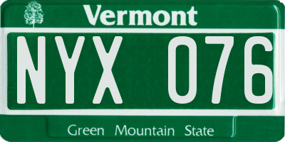 VT license plate NYX076