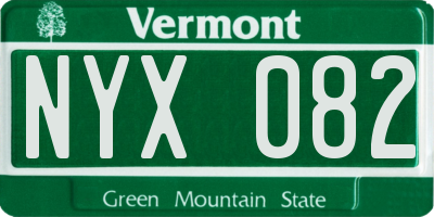 VT license plate NYX082
