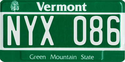 VT license plate NYX086