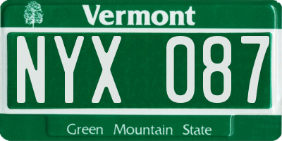 VT license plate NYX087