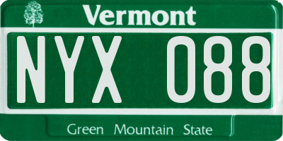 VT license plate NYX088