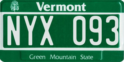 VT license plate NYX093