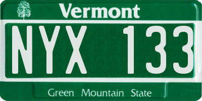 VT license plate NYX133