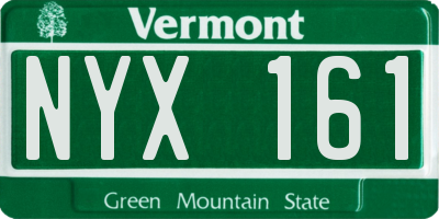 VT license plate NYX161
