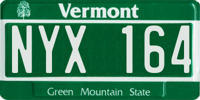 VT license plate NYX164