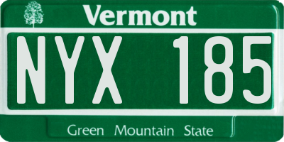 VT license plate NYX185